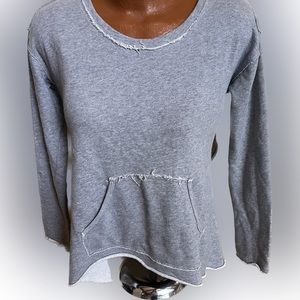 FP Beach free people open back sweatshirt tie back super cute! S gray
